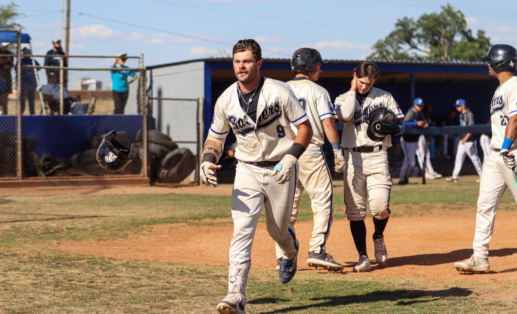 Brooks Carter homer celebration vs. Frank Phillips.