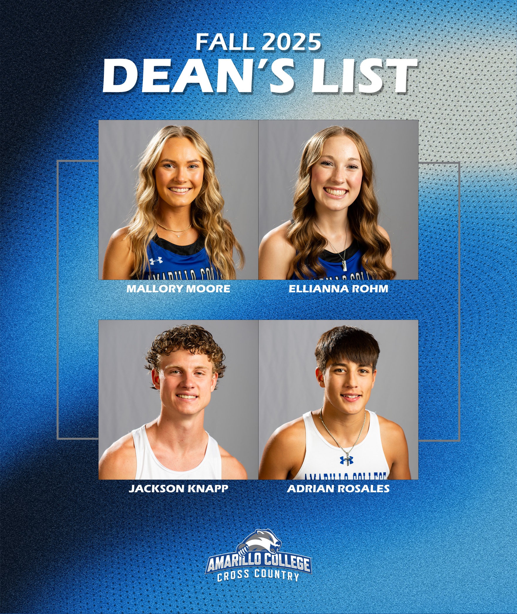 XC Dean's List Graphic